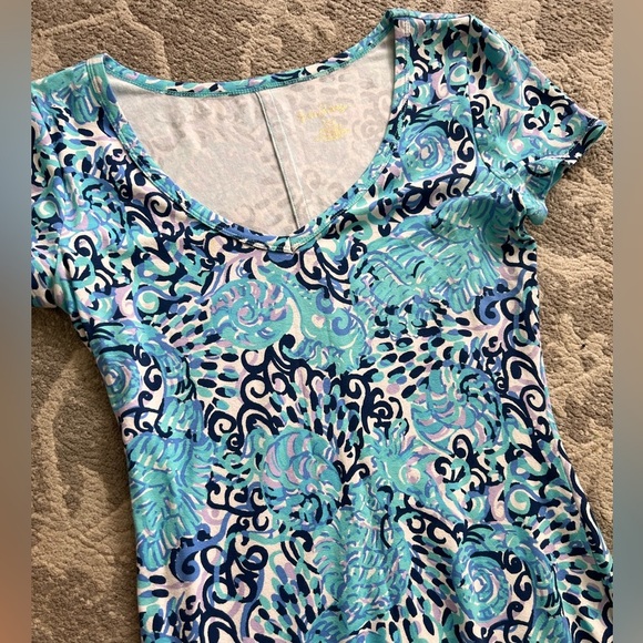 Lilly Pulitzer Malin Midi Dress Seahorse Print T Shirt Dress - Picture 4 of 7